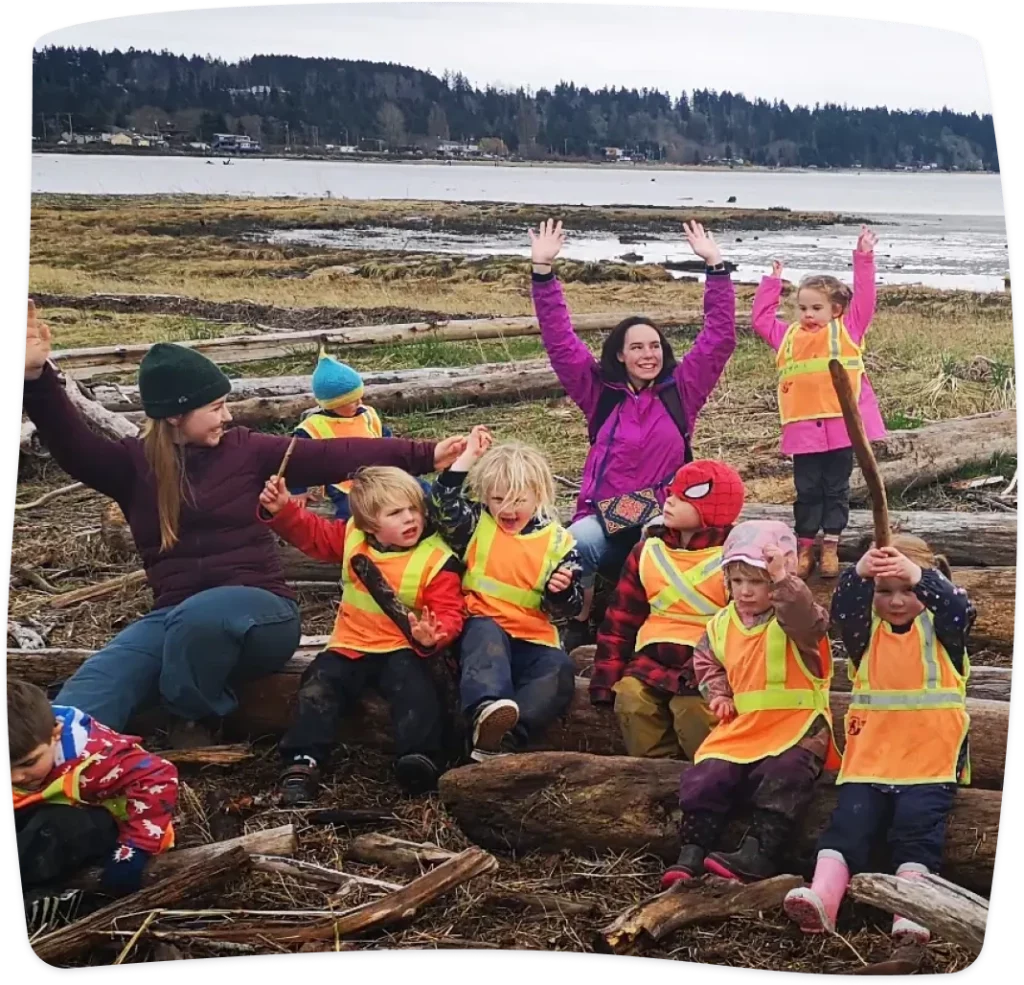 The Adventure Daycare group out at the beach
