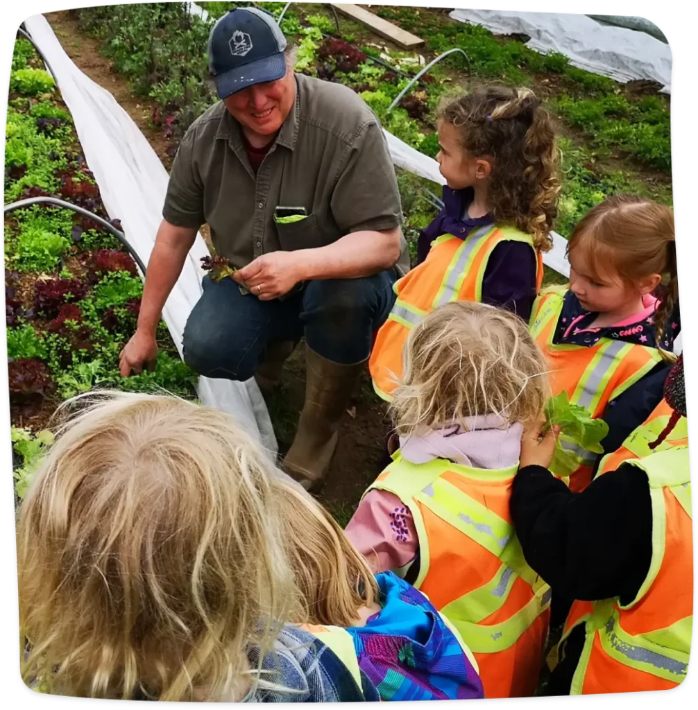 Adventure Daycare kids at a farm