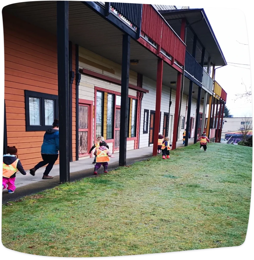 The Adventure Daycare group playing outside